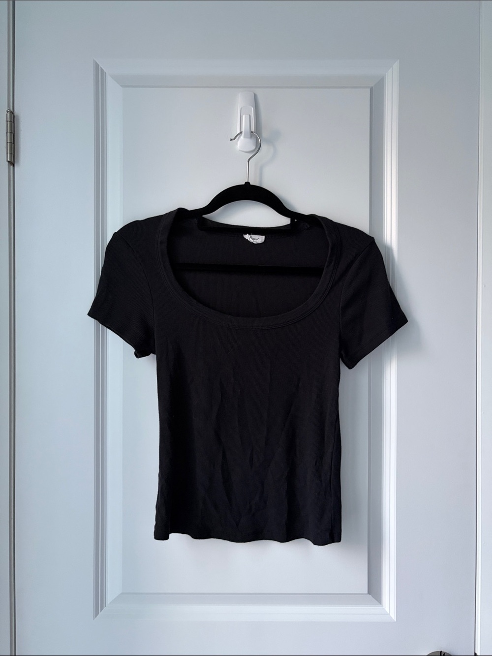 J.O&Co Classic Black Scoop Neck Women's Top